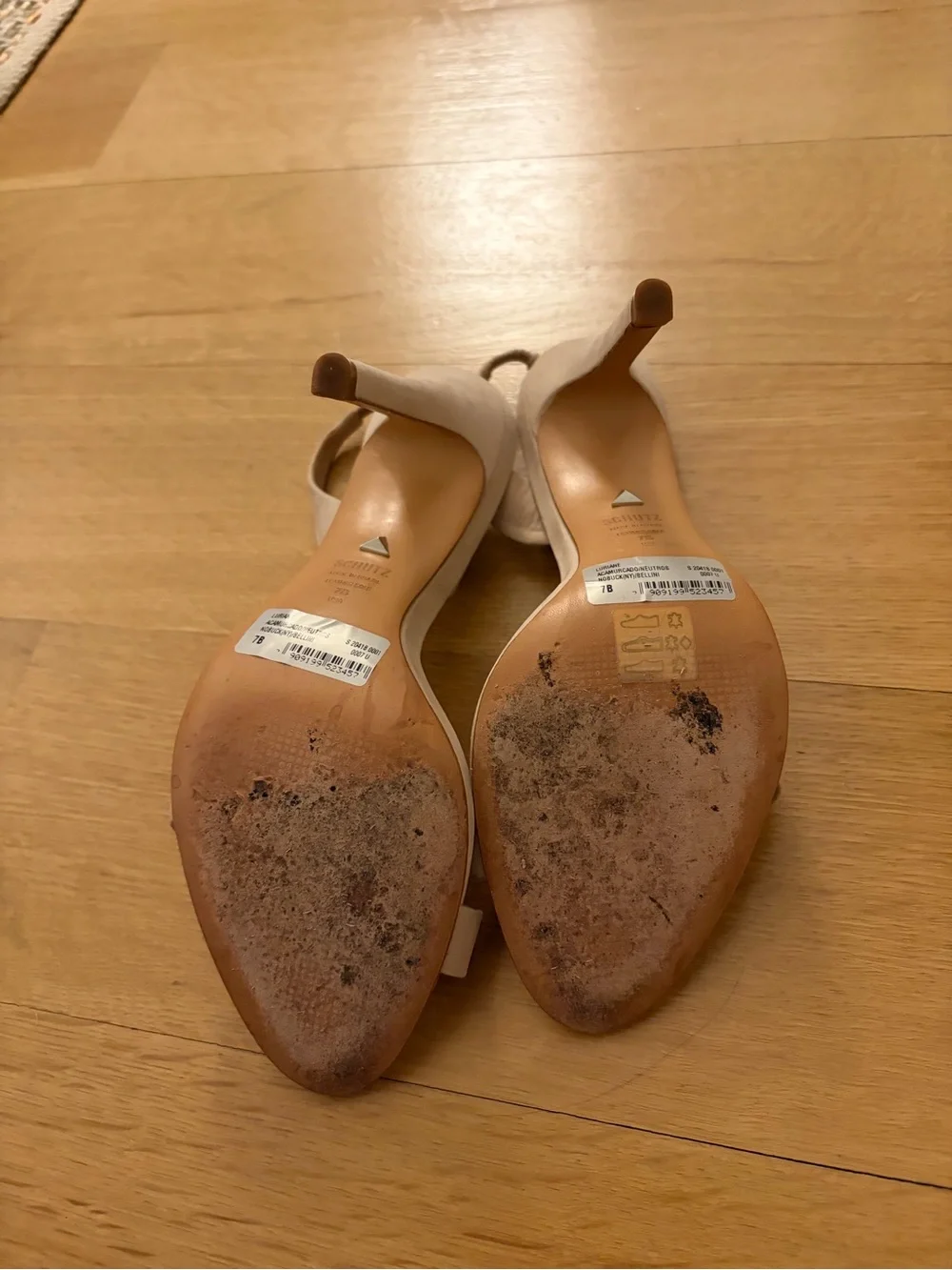 SCHUTZ Blush Suede Single-Band Slingback Heels